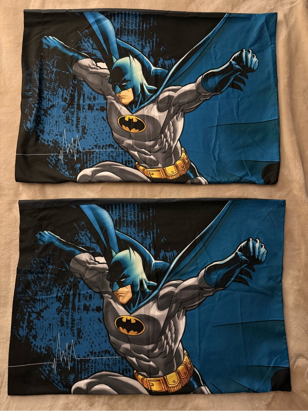 Batman Graphic Pillowcases - Blue, Black & Gray